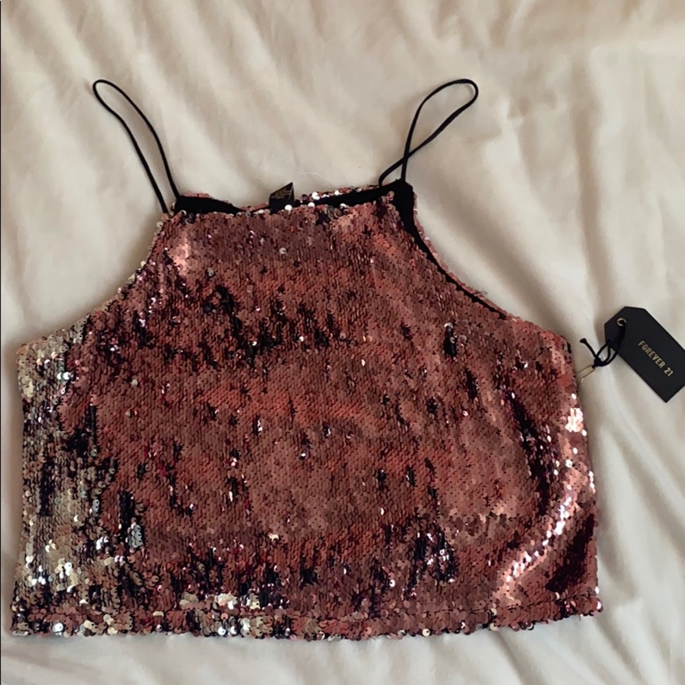 Pink sequin top
